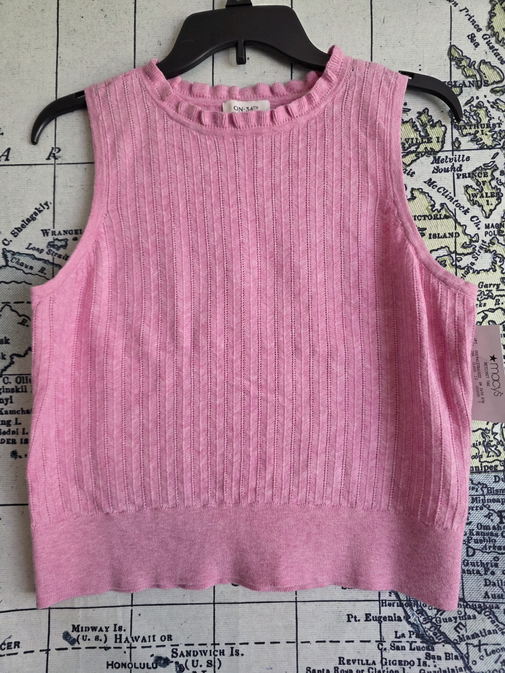 NWT Pink Ribbed Sleeveless Knit Top